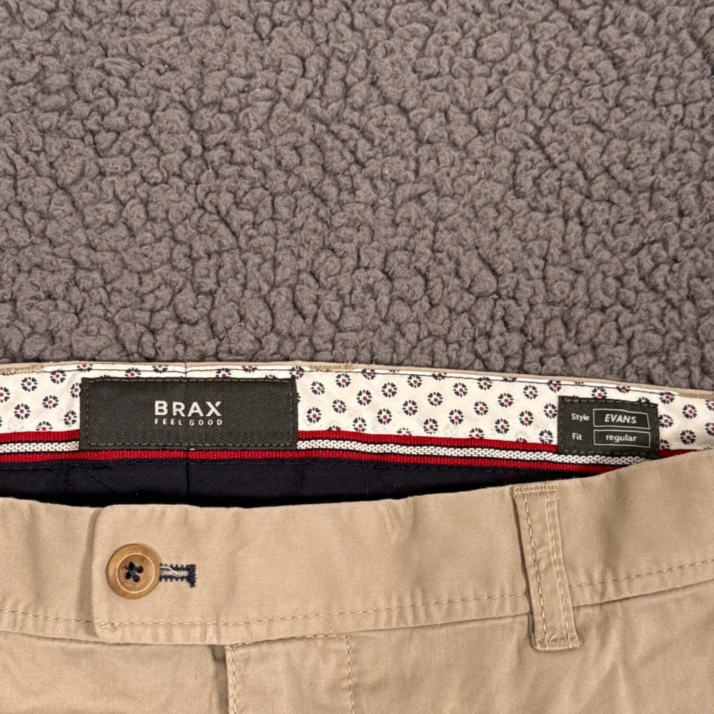 Brax Feel Good Evans Regular Fit Chino Pants Tan Khaki Mens 42x32 86-1808/56
